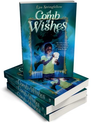 A Comb of Wishes paperback book stack